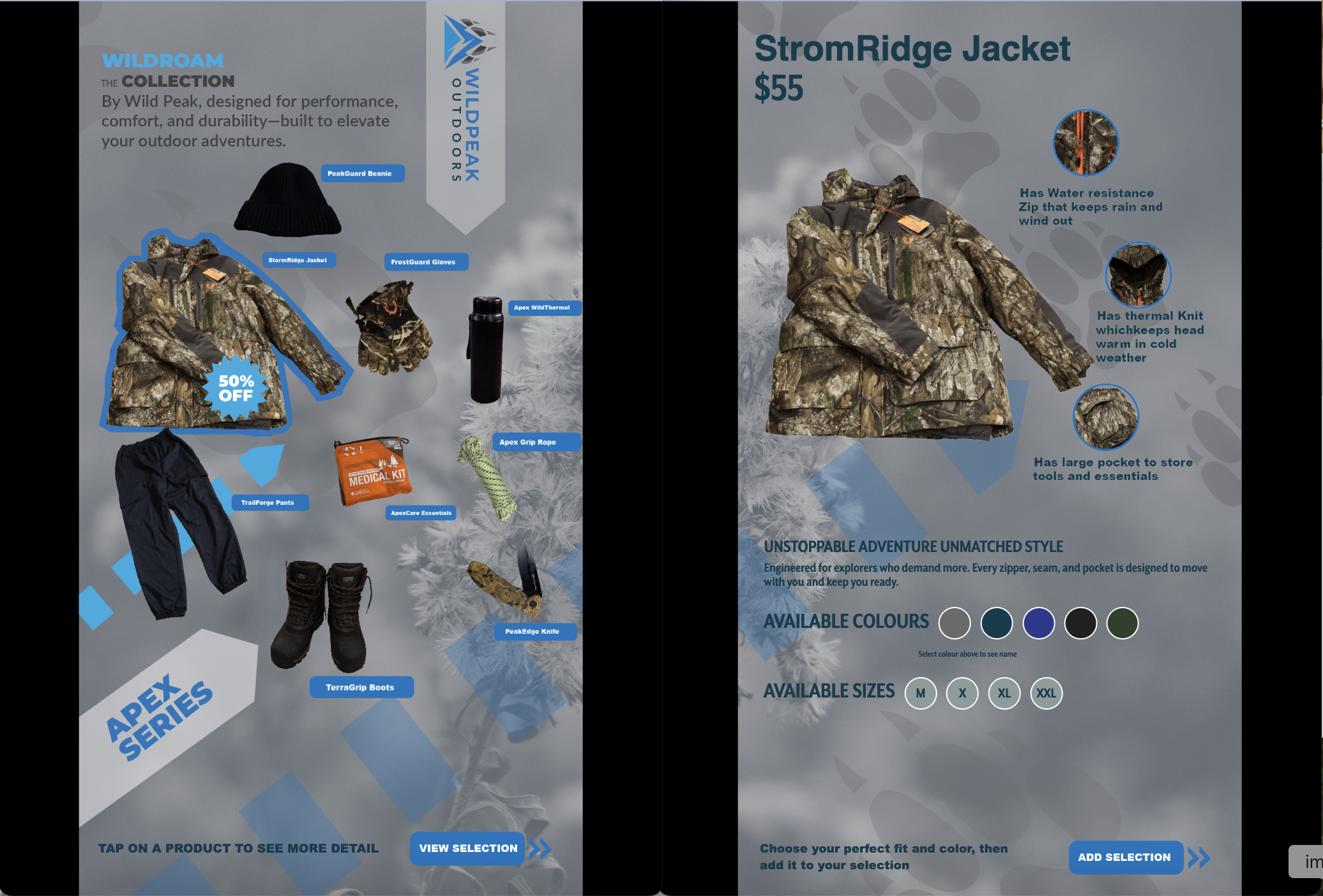 dual-screen ordering app